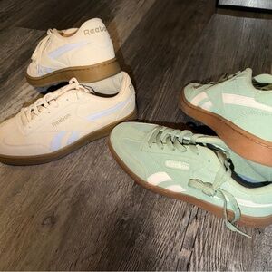 Reebok Tan and Mint Sneakers